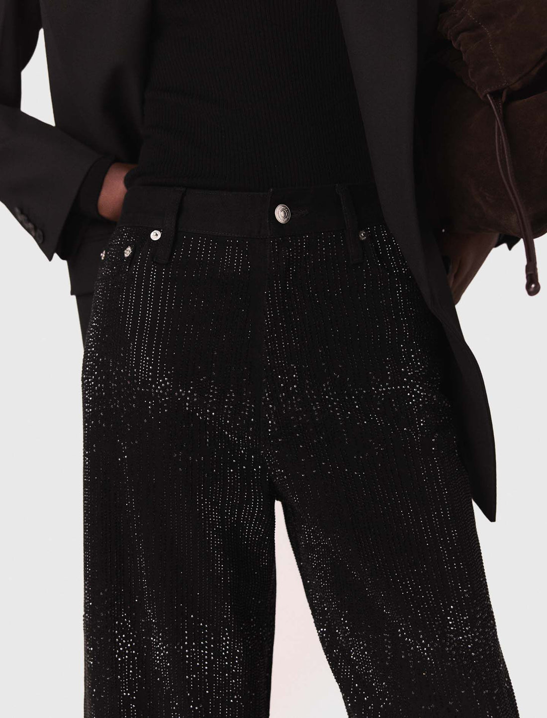 Vaquero ancho con strass