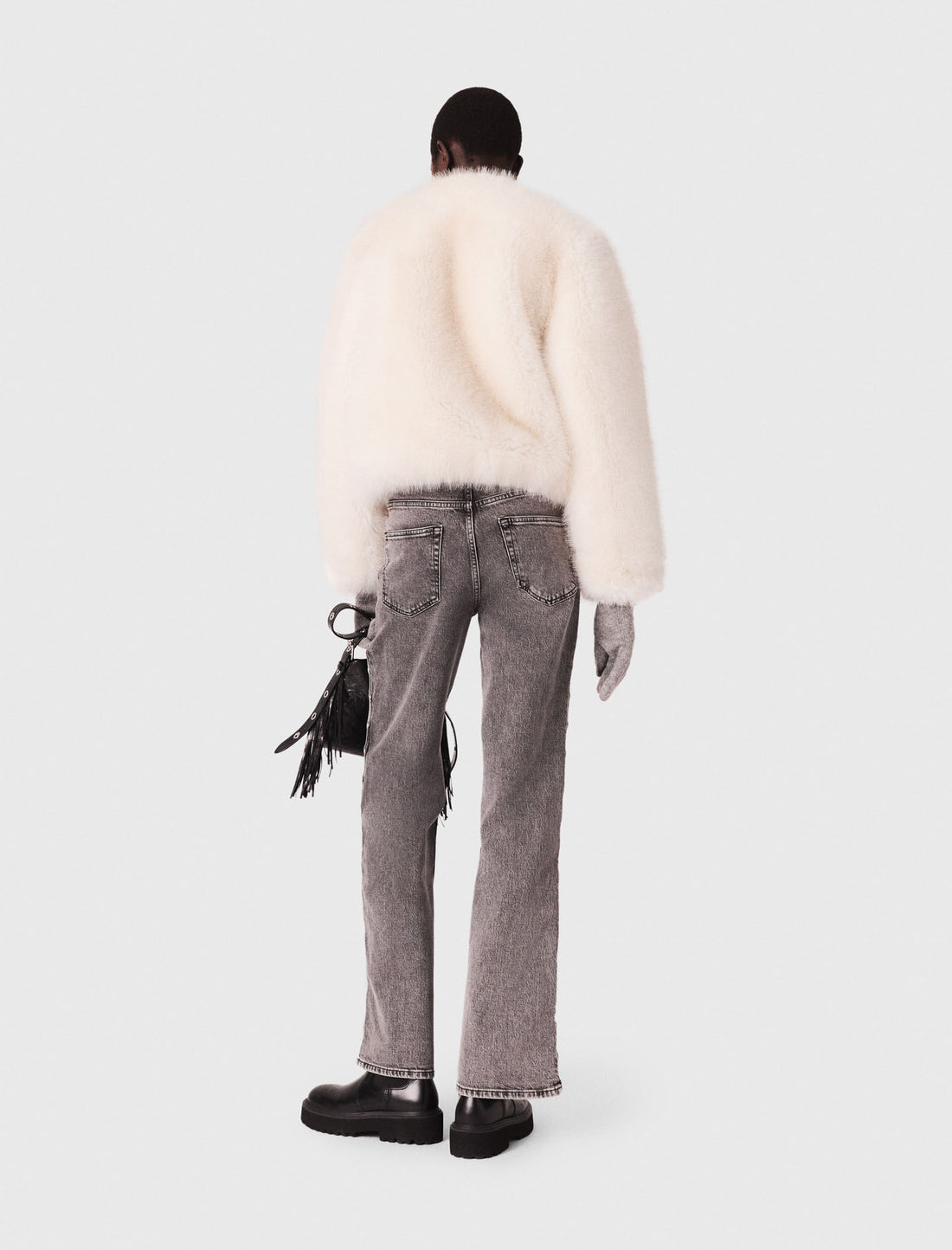 Vaquero ancho con perlas