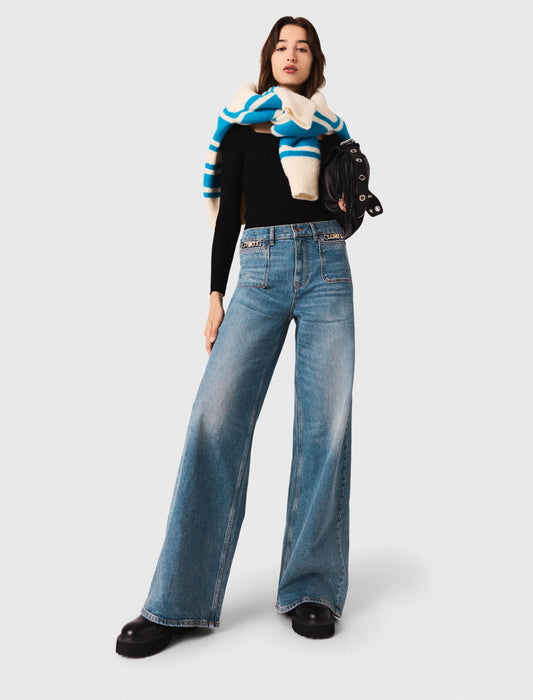 Vaquero acampanado con cadena