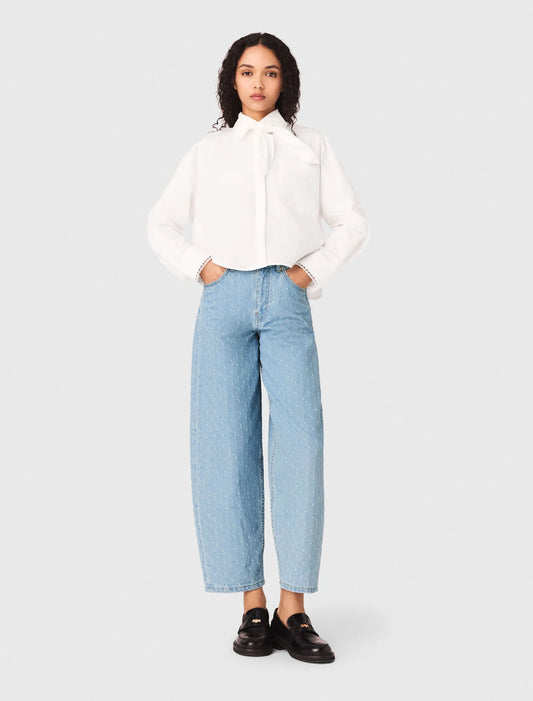 Pantalón bombacho con motivo texturizado