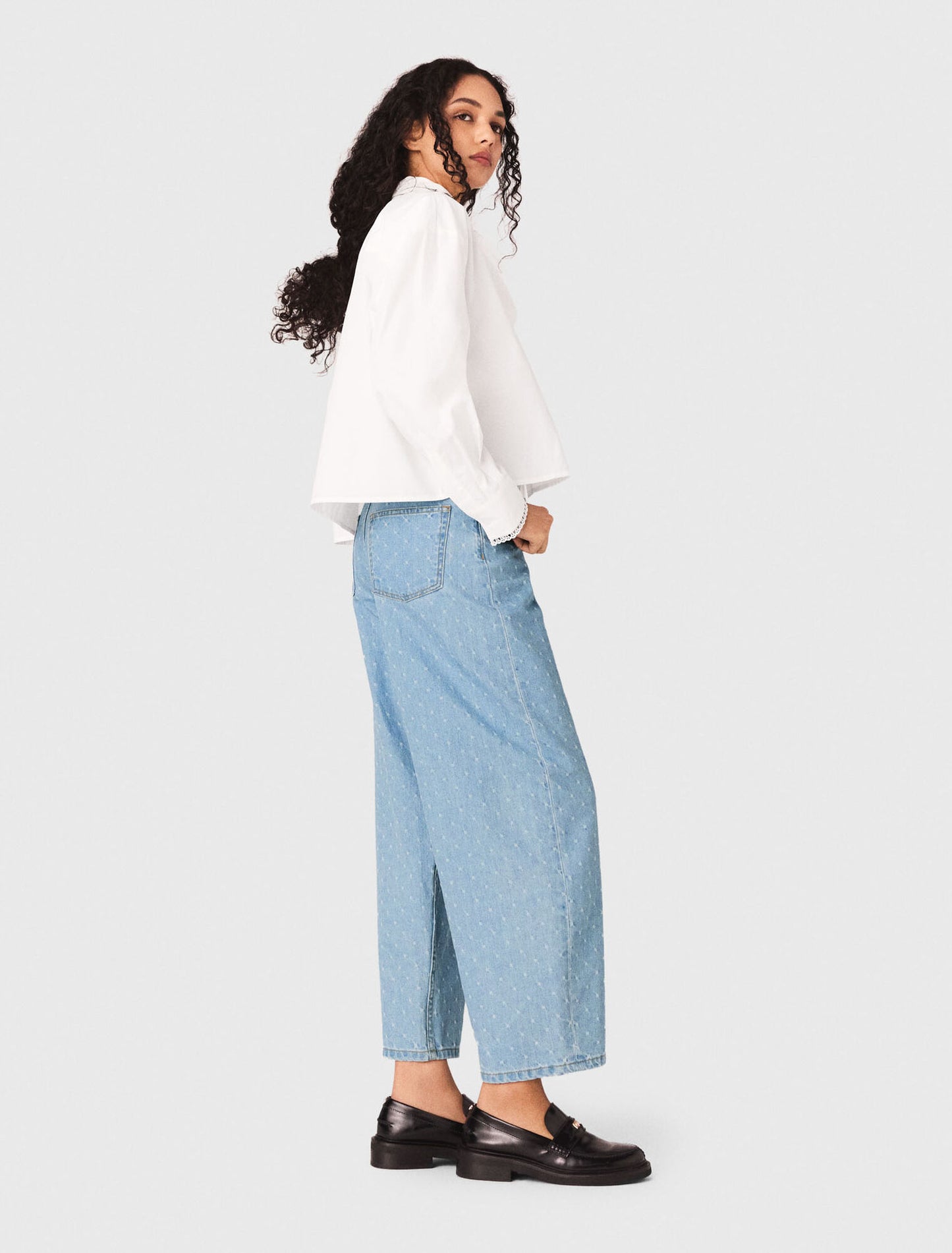 Pantalón bombacho con motivo texturizado