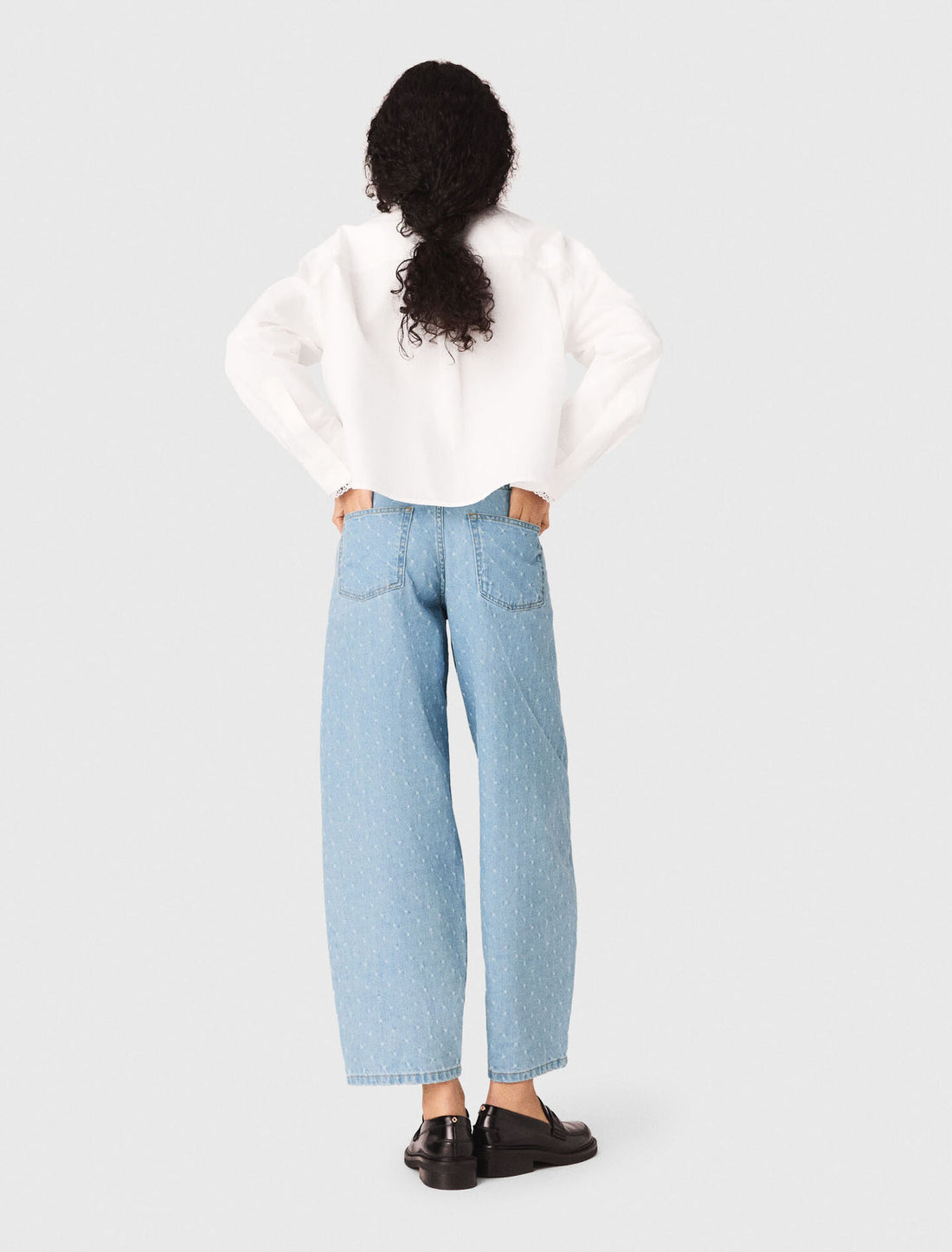 Pantalón bombacho con motivo texturizado