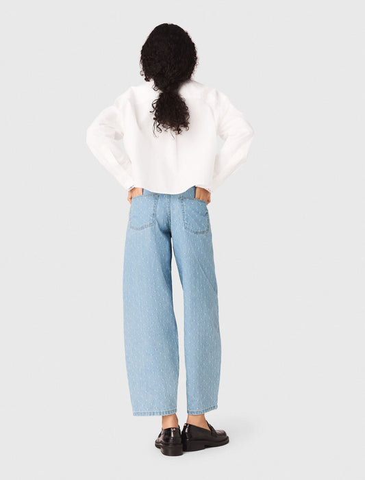 Pantalón bombacho con motivo texturizado