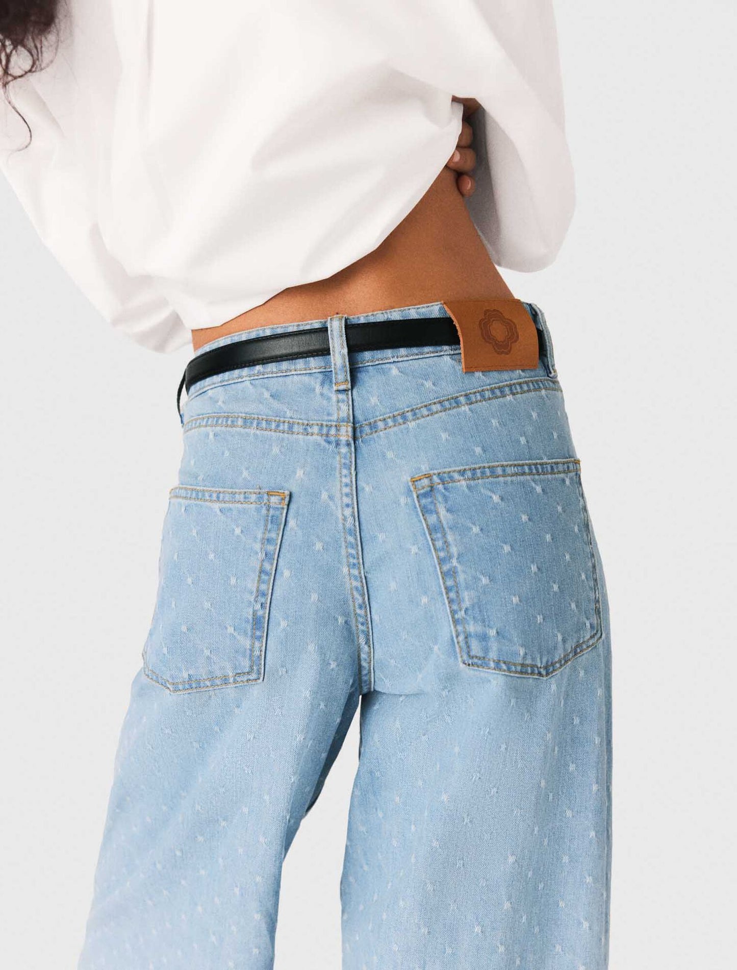 Pantalón bombacho con motivo texturizado