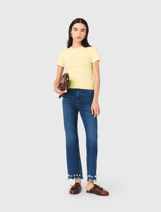 Vaquero bootcut con perlas