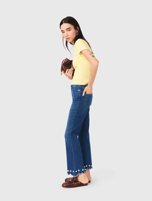 Vaquero bootcut con perlas