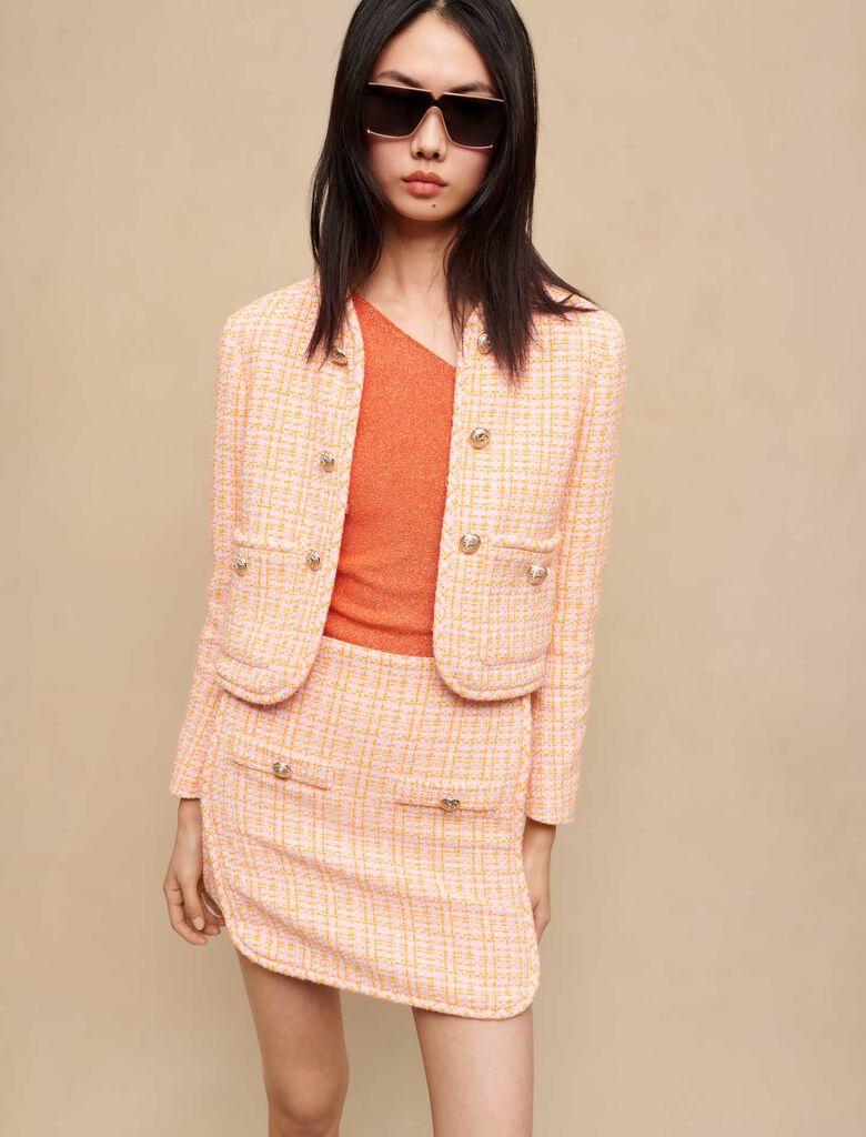 Falda corta de tweed
