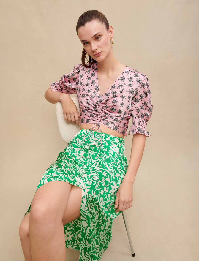 Falda midi drapeada