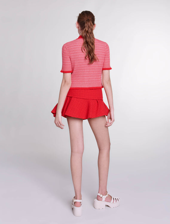 Minifalda en tweed asimétrica