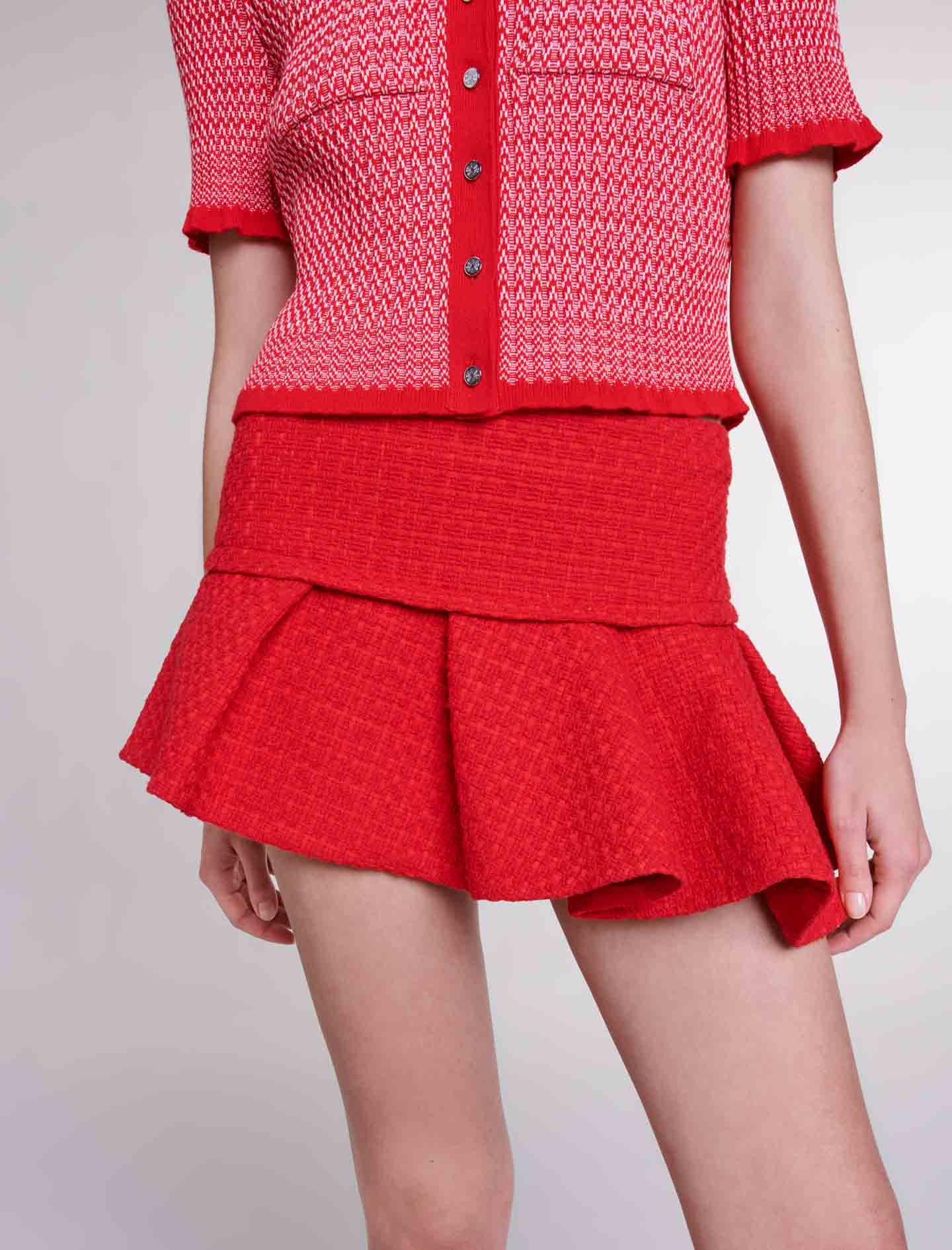 Minifalda en tweed asimétrica