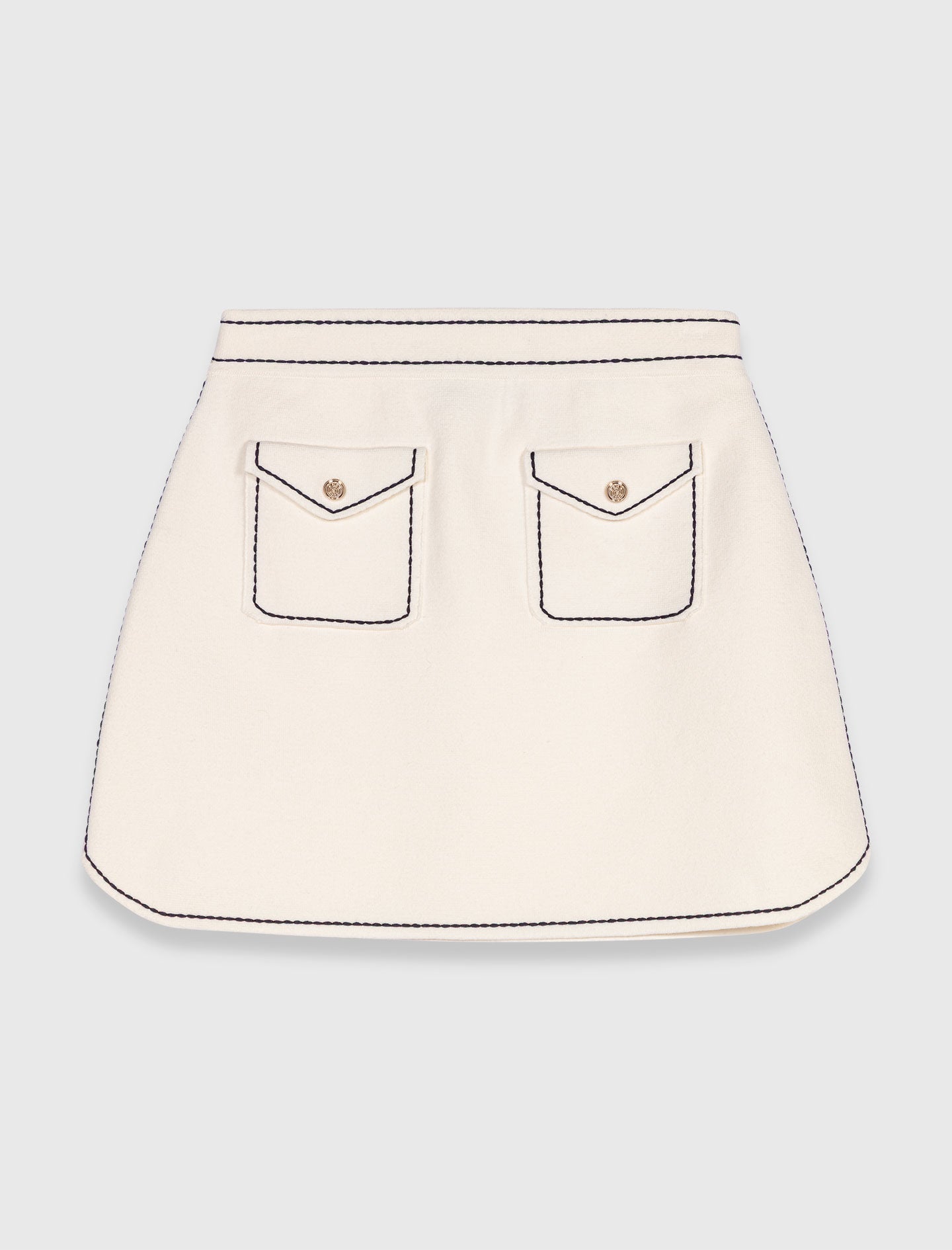 Falda corta de punto pespunteada