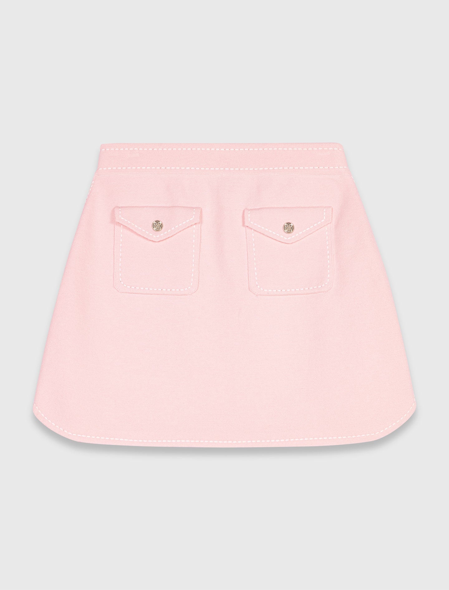 Falda corta de punto pespunteada