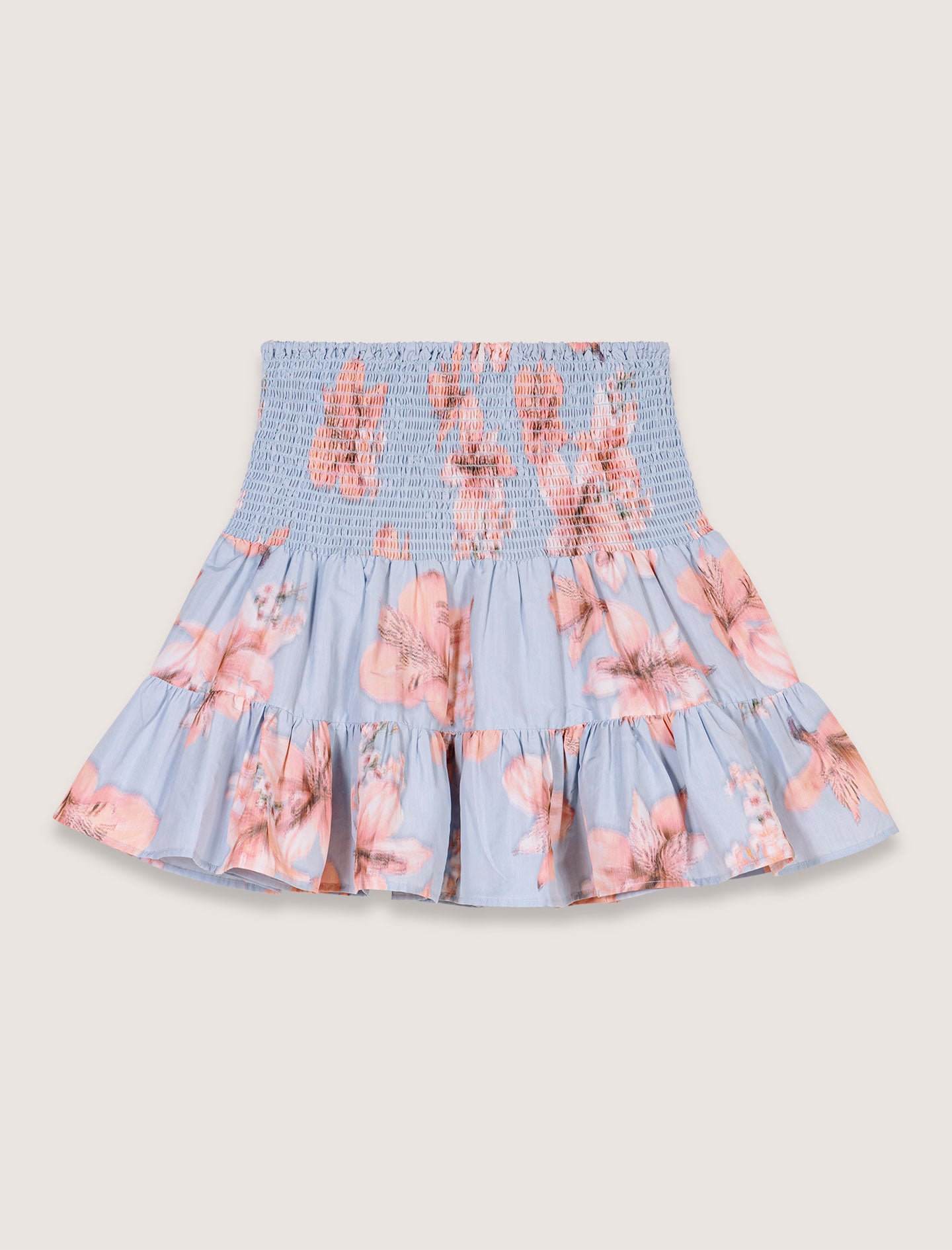 Falda evasé de tafetán estampado