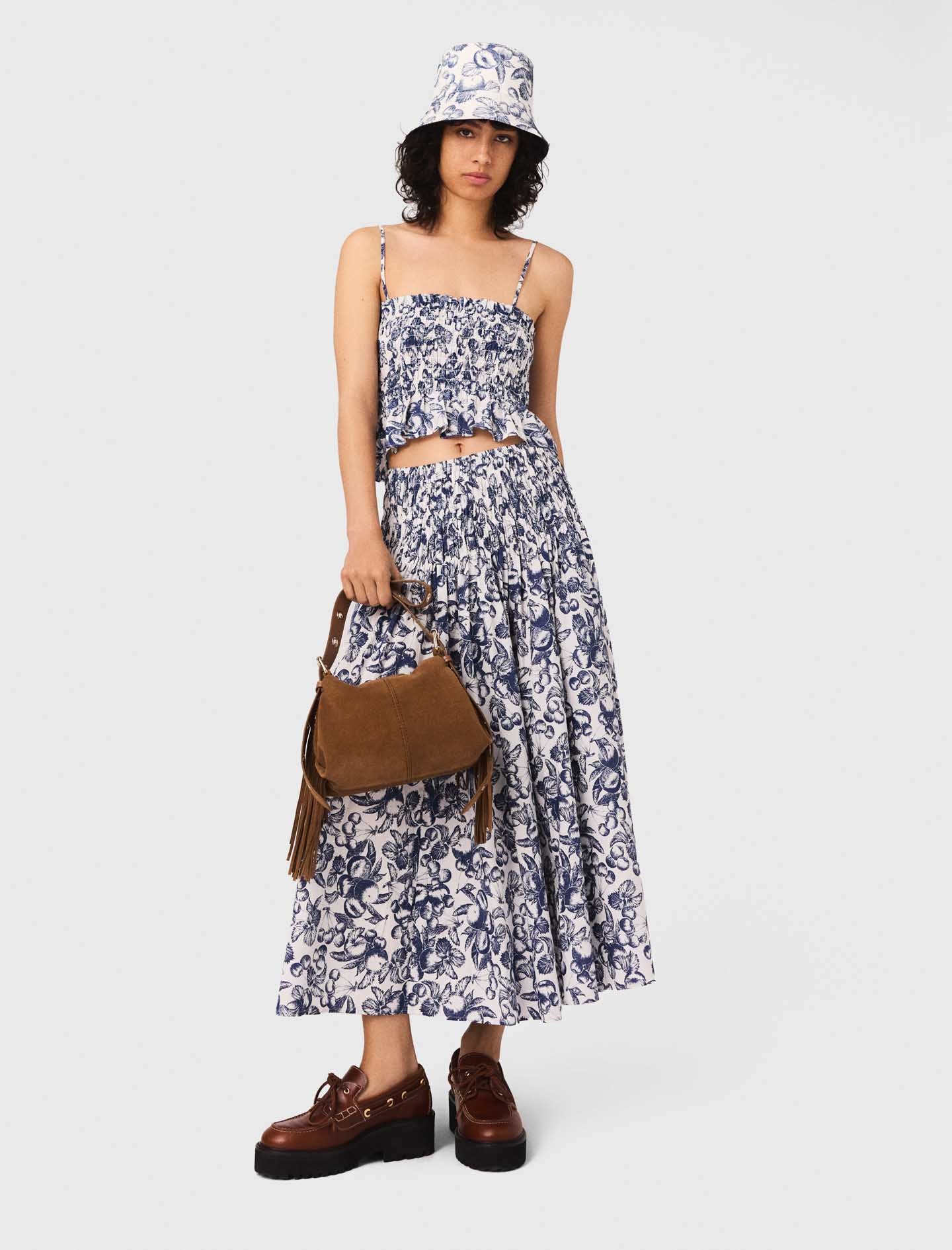 Falda larga estampada