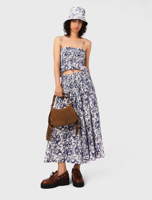 Falda larga estampada