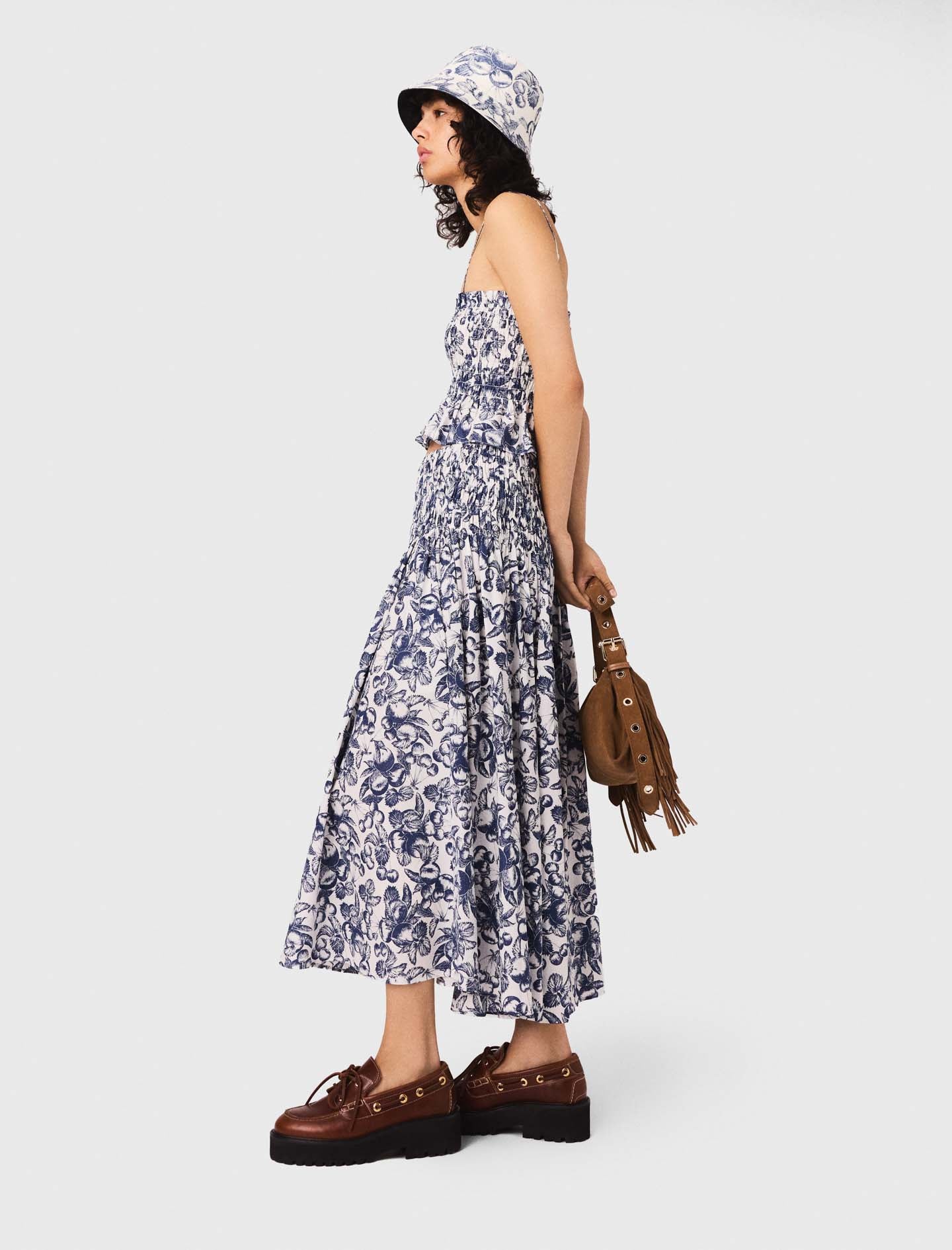 Falda larga estampada