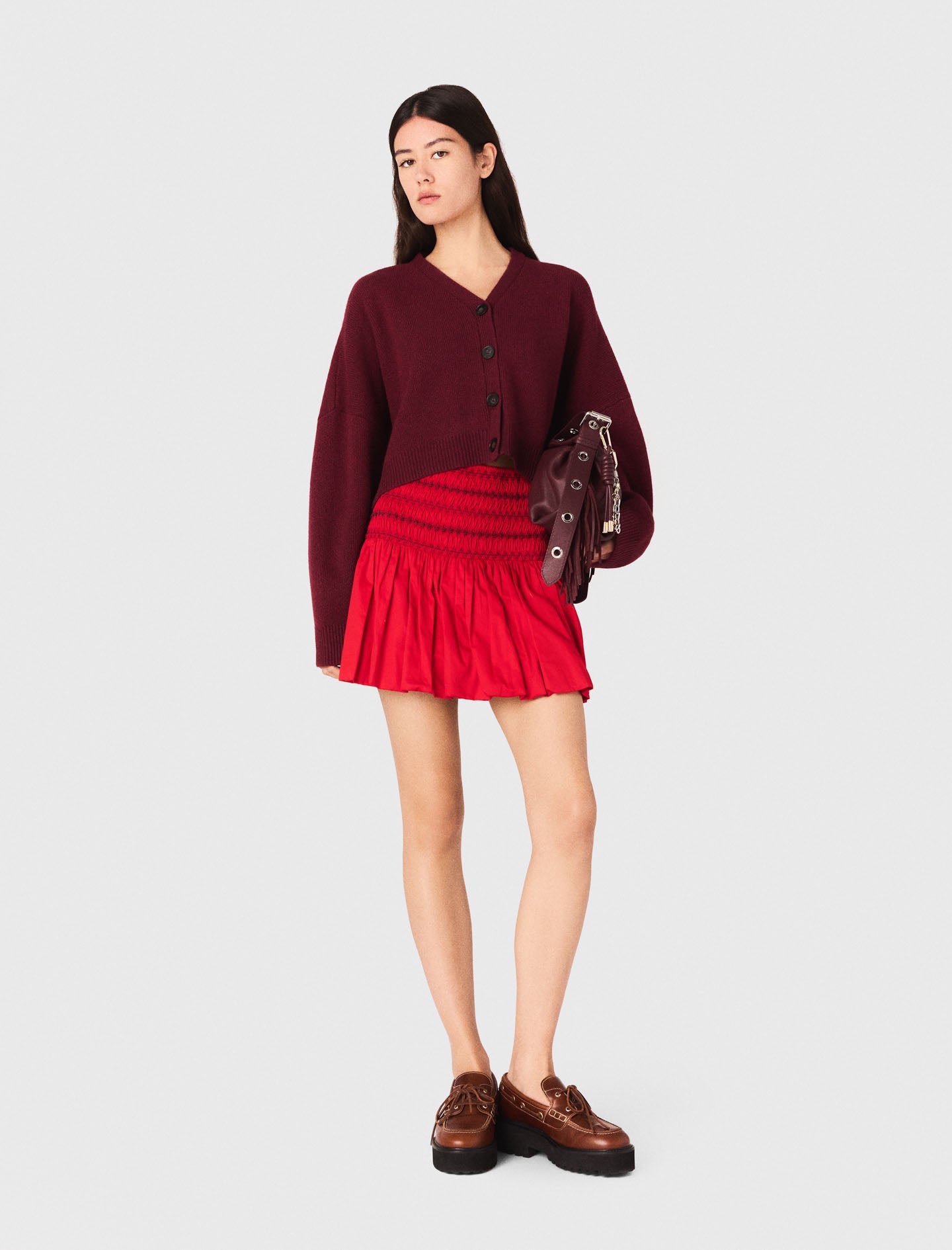 Falda globo con cintura fruncida