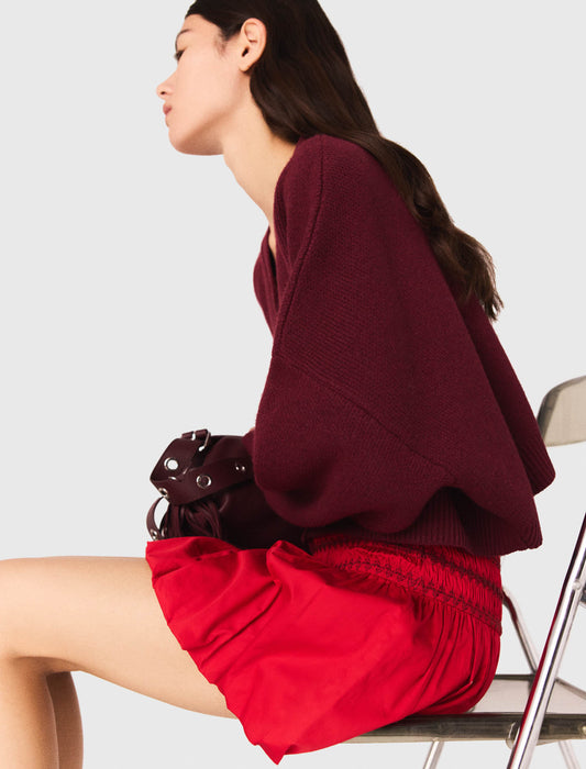 Falda globo con cintura fruncida