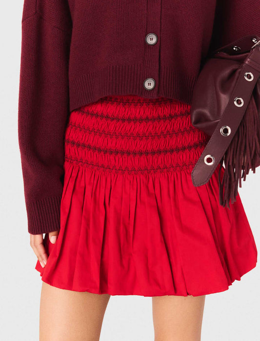 Falda globo con cintura fruncida