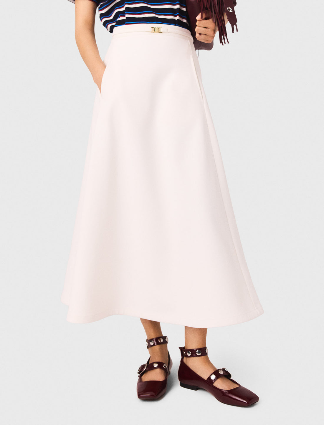 Falda de crepé pesado