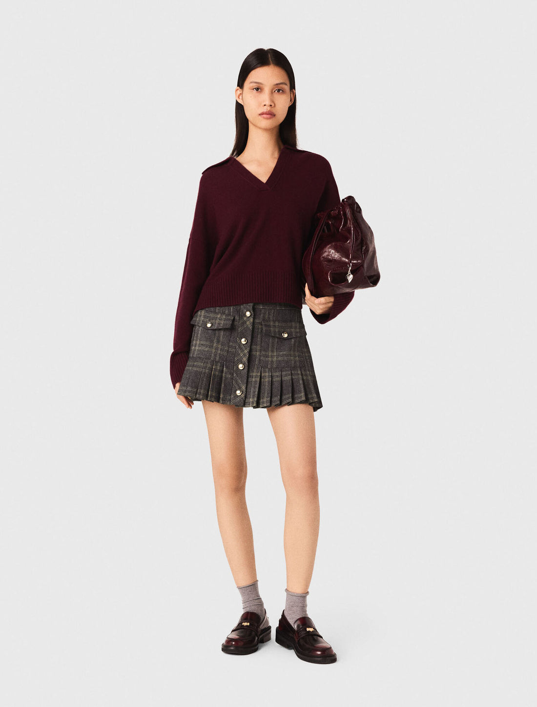 Falda corta plisada a cuadros