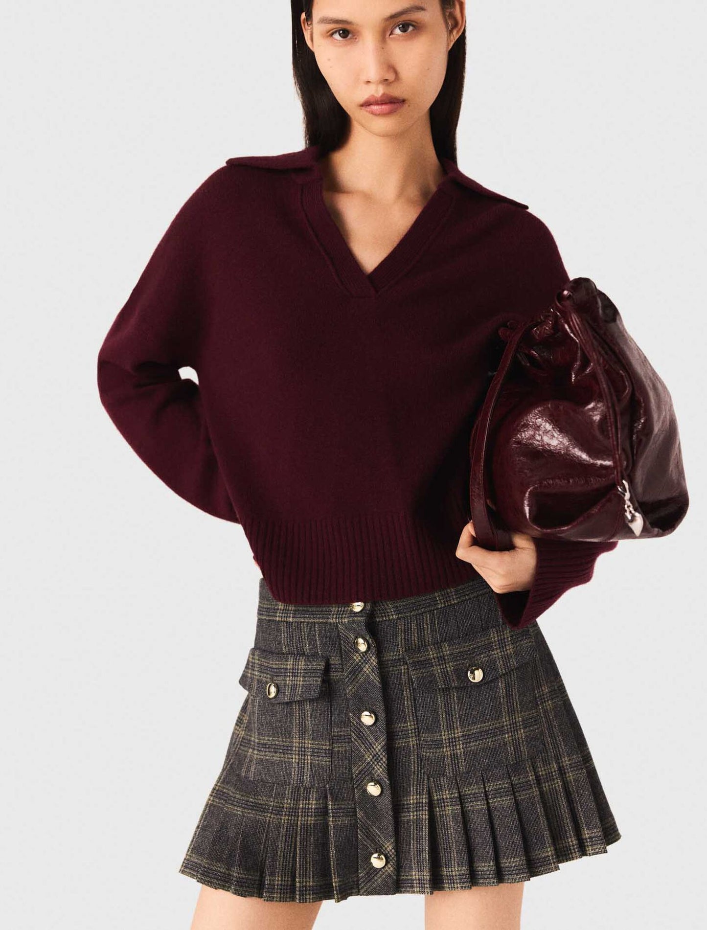 Falda corta plisada a cuadros