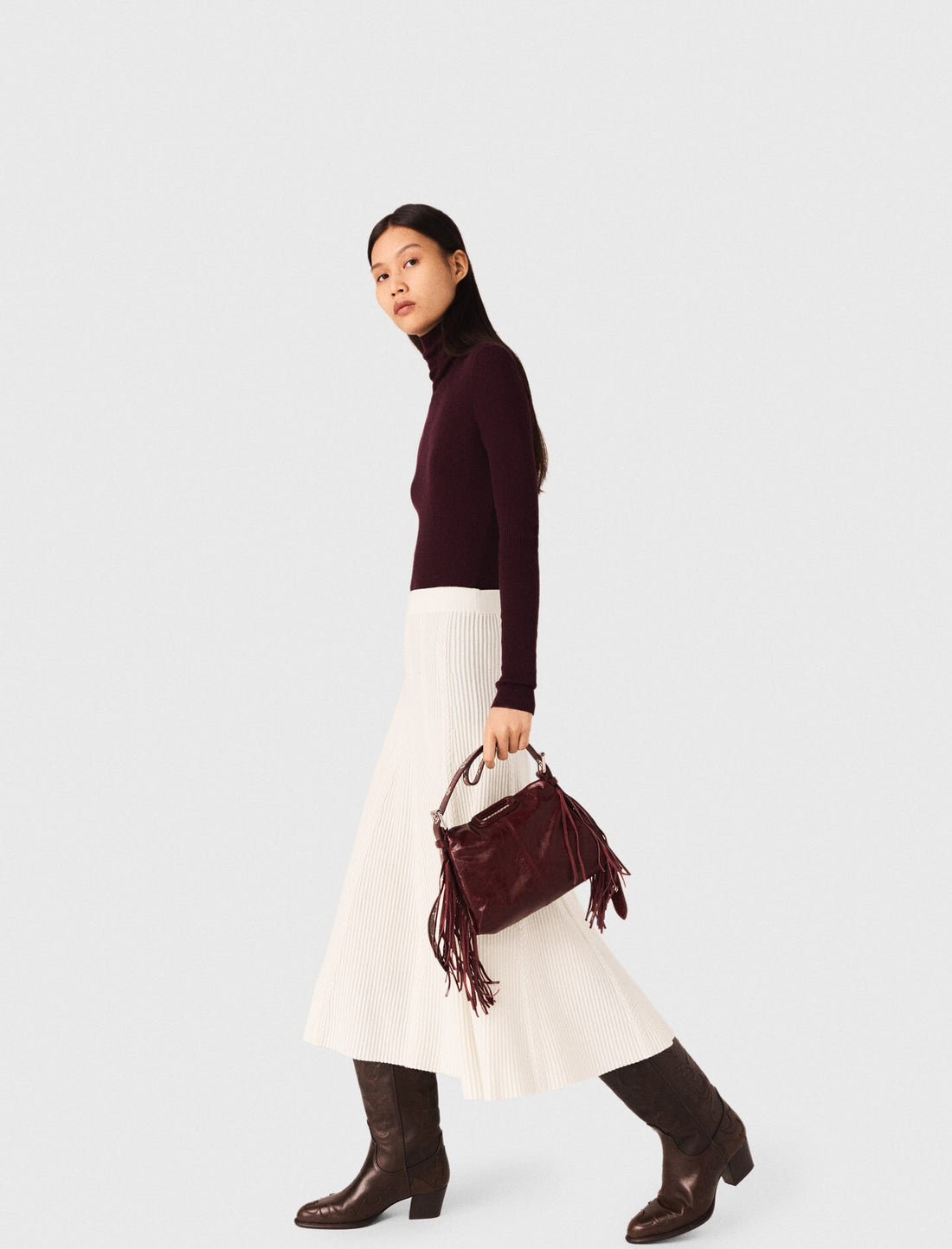 Falda larga de punto