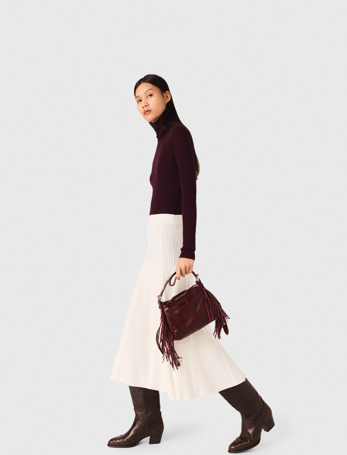 Falda larga de punto