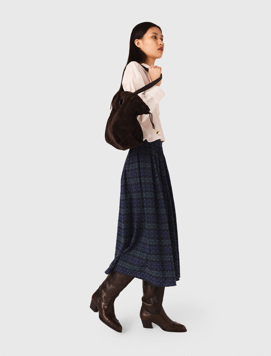 Falda de cuadros con strass