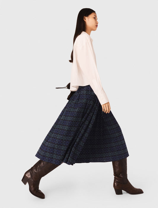 Falda de cuadros con strass