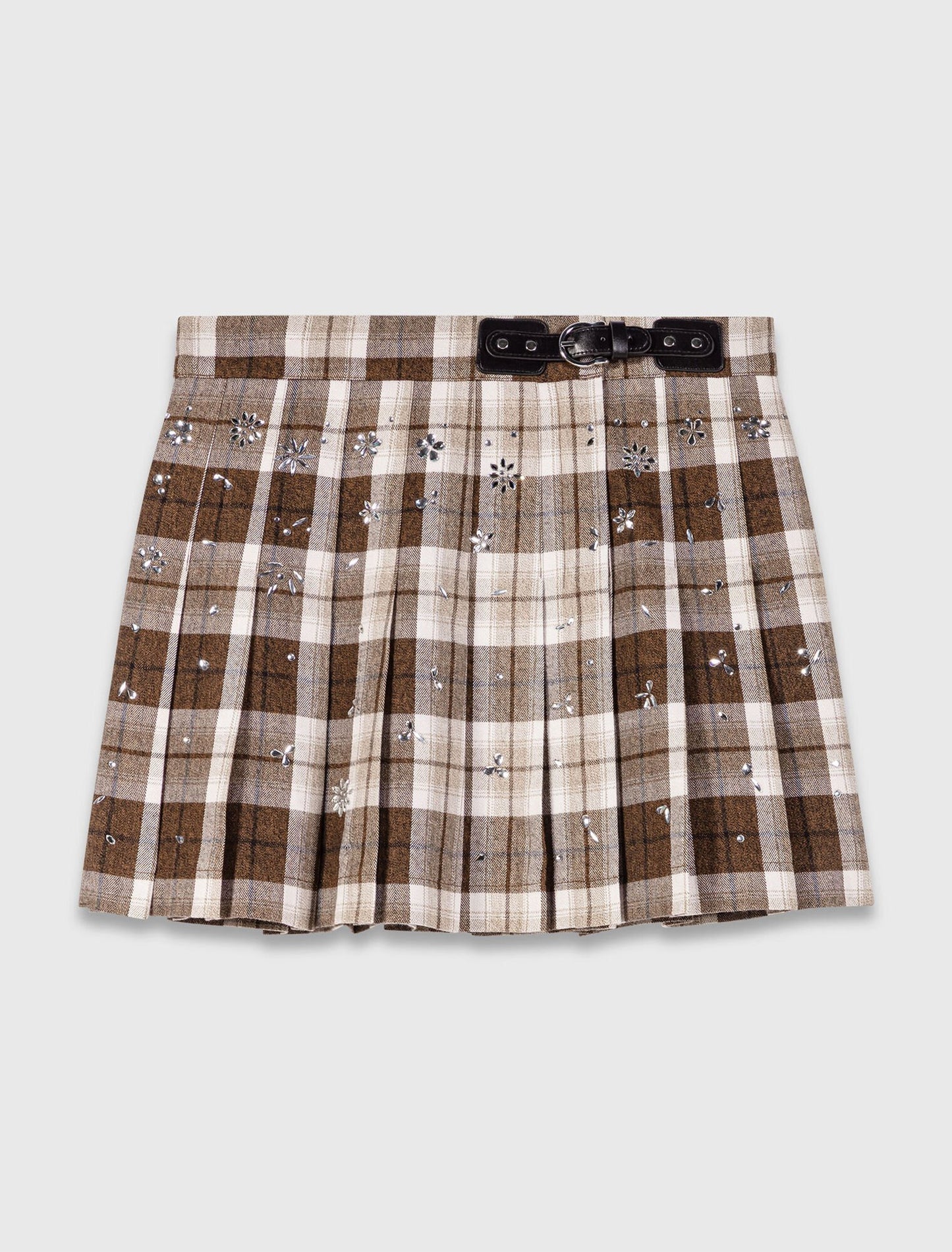 Falda kilt de cuadros con pedrería