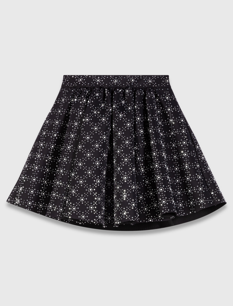 Falda patinadora con perlas y strass