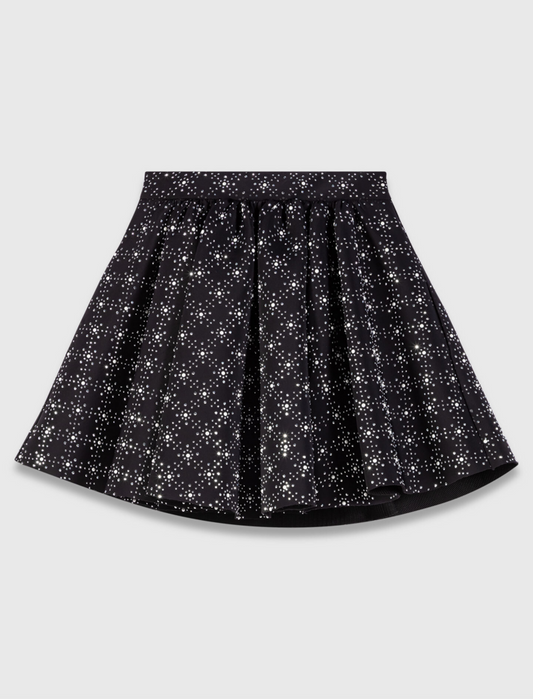 Falda patinadora con perlas y strass