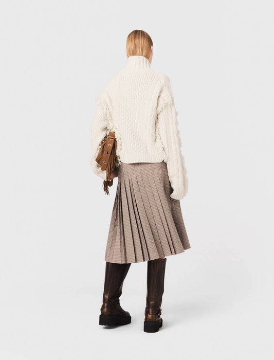 Falda midi plisada de cuadros