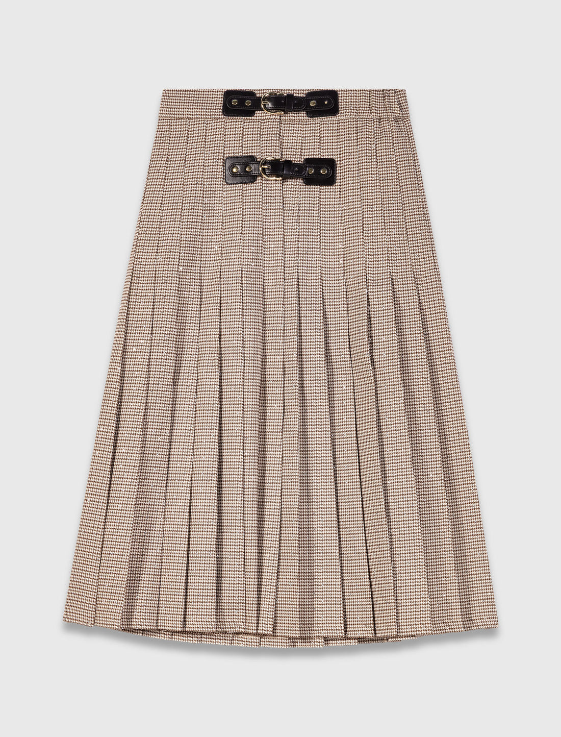 Falda midi plisada de cuadros