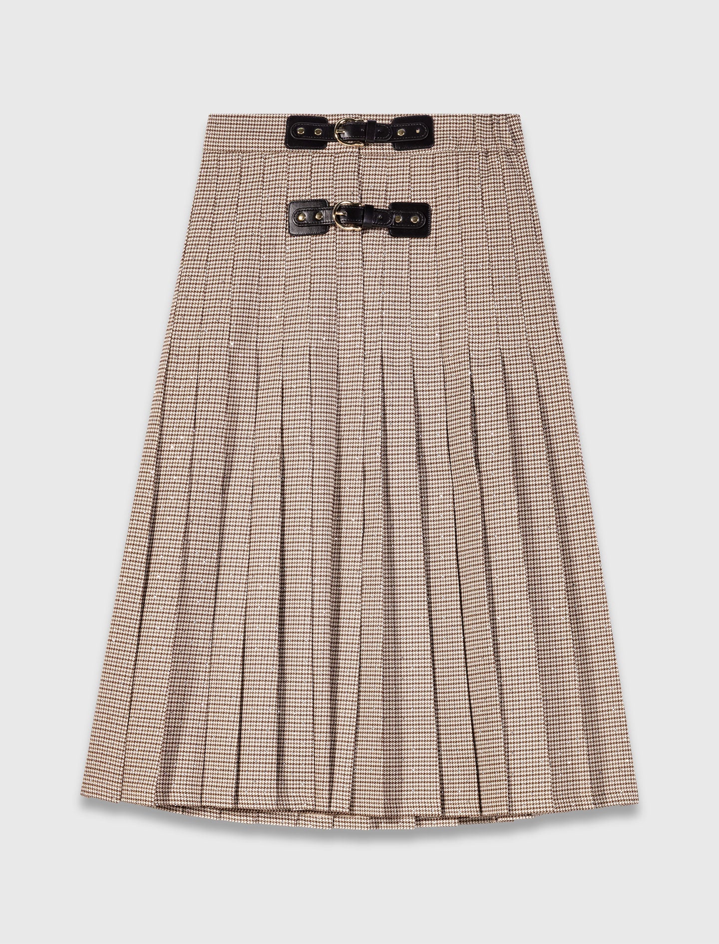 Falda midi plisada de cuadros