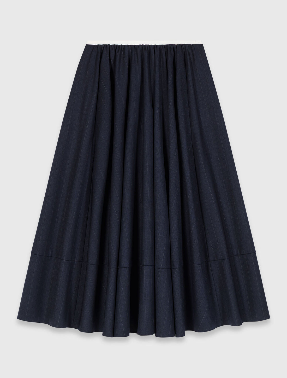 Falda de traje midi de rayas