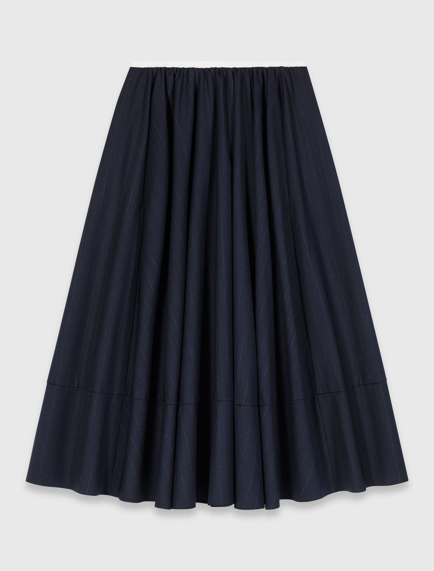 Falda de traje midi de rayas