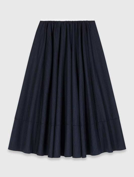 Falda de traje midi de rayas