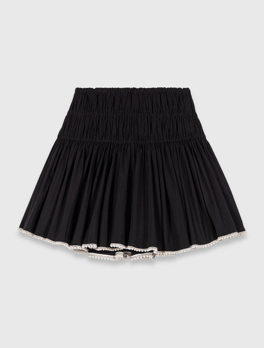 Falda tafetán con detalle de perlas