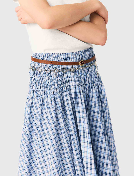 Falda larga de algodón con strass