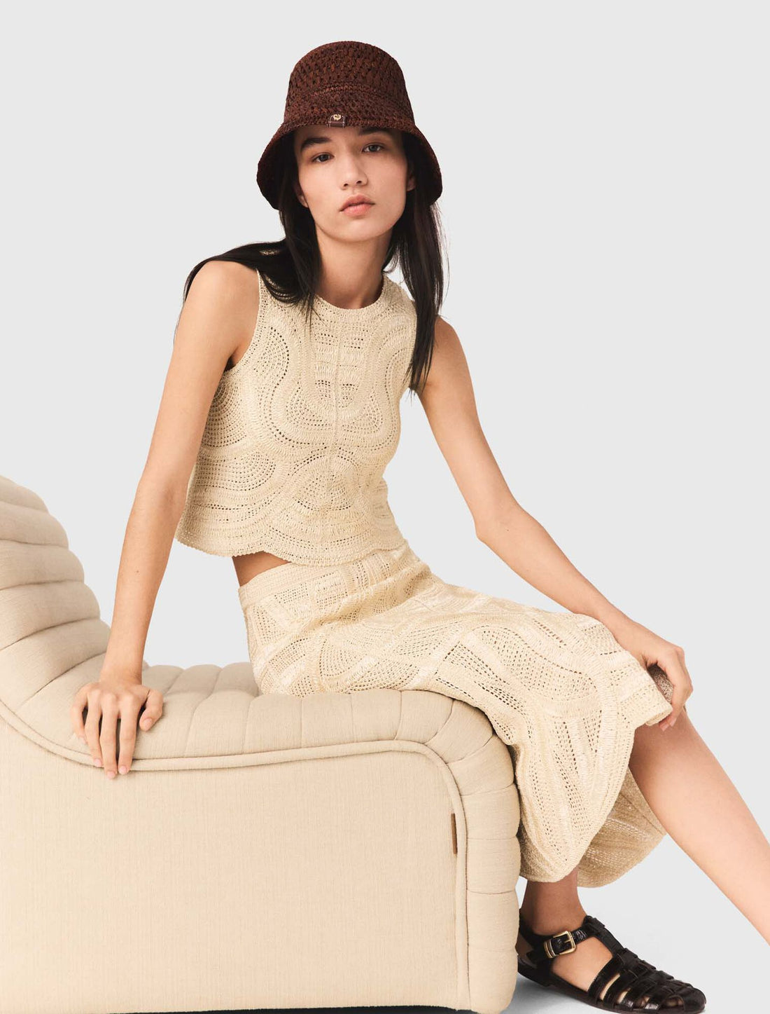 Falda larga de ganchillo