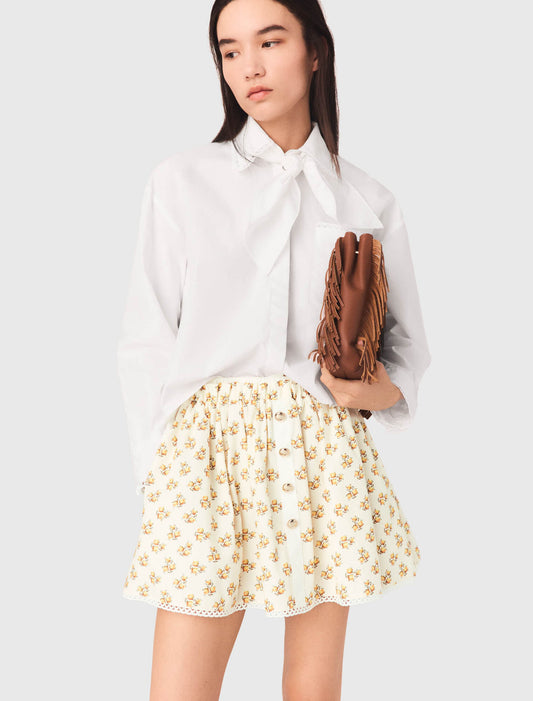 Falda estampada con galón croquet