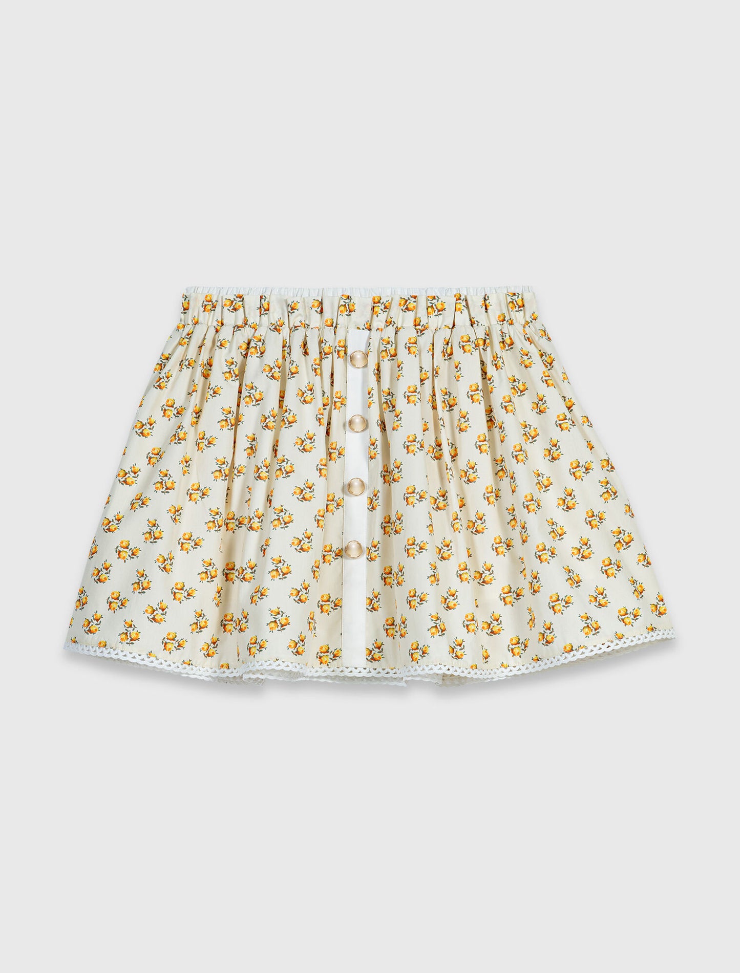 Falda estampada con galón croquet