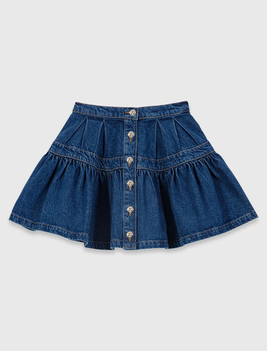 Falda corta en denim