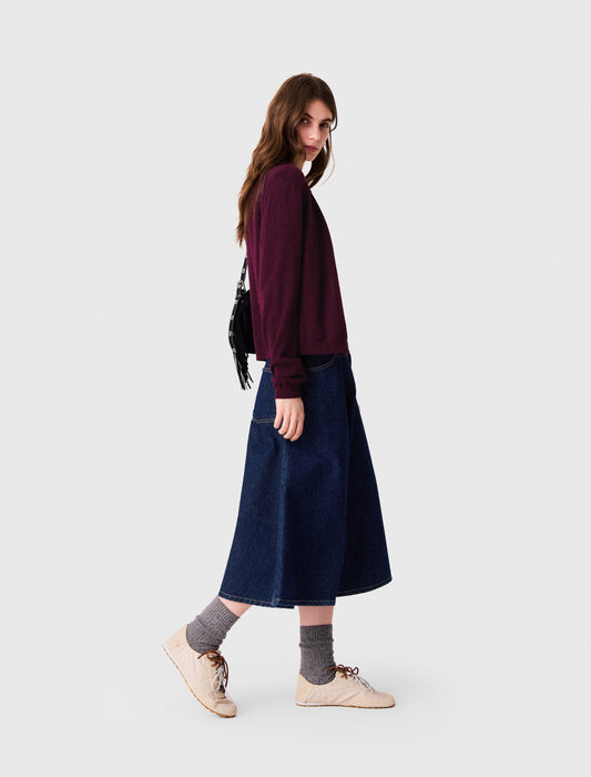 Falda semilarga evasé en denim