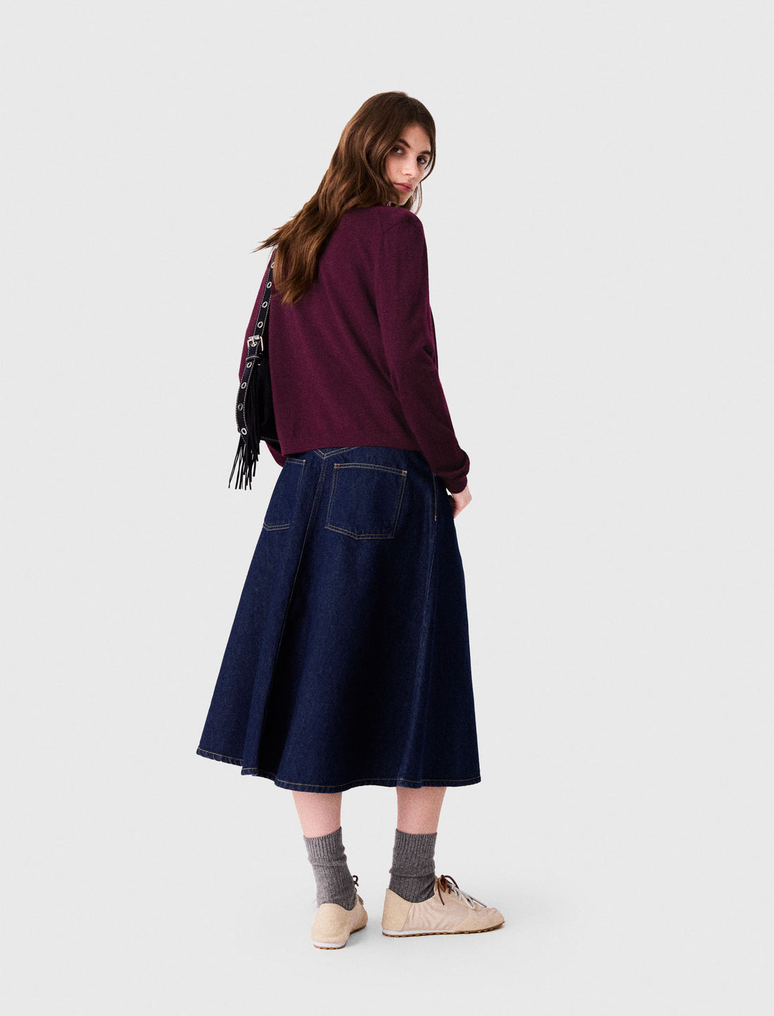 Falda semilarga evasé en denim