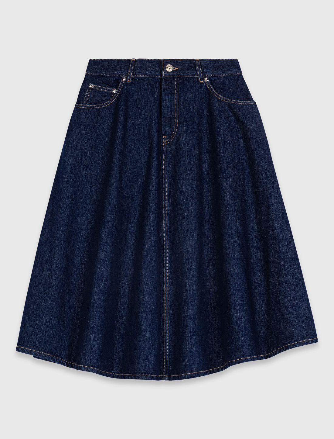 Falda semilarga evasé en denim