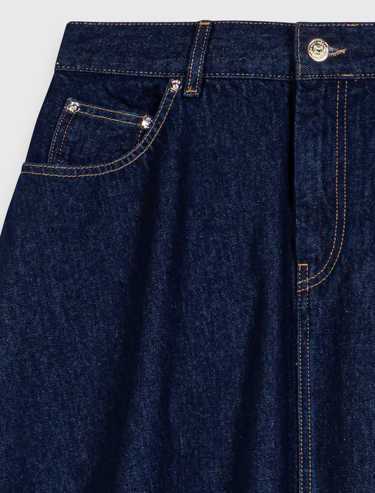 Falda semilarga evasé en denim