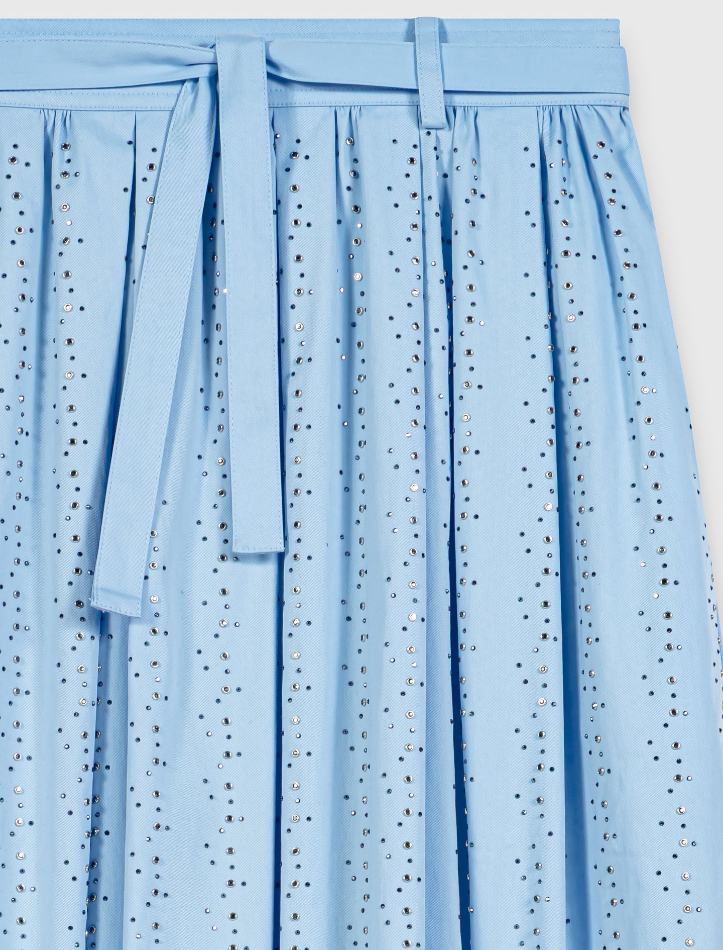 Falda larga de algodón con strass
